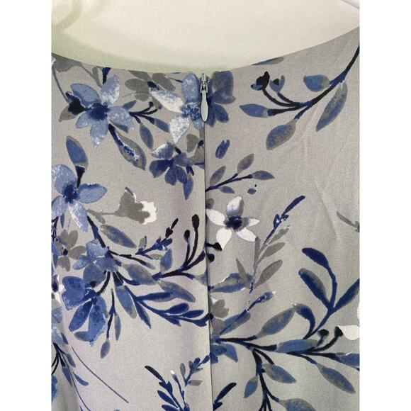 Coldwater Creek Grey and Blue Floral Maxi Dress Size 10 - Picture 8 of 8